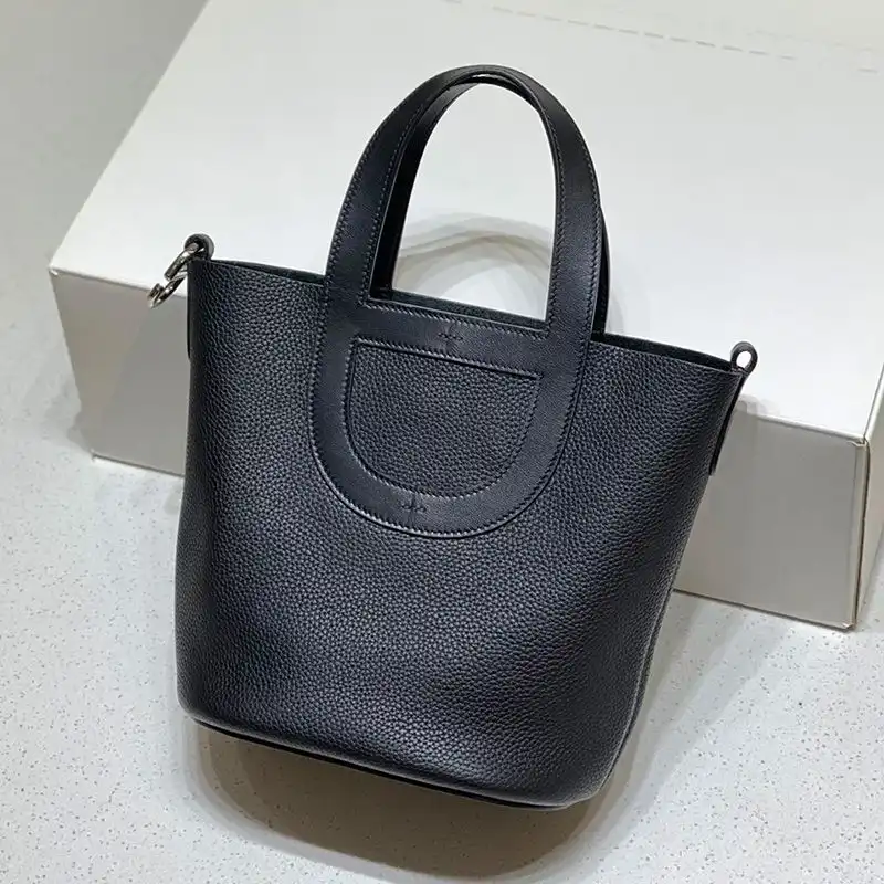 Affordable Hermes In-The-Loop 18 Bag Clemence Leather Palladium Hardware In Black