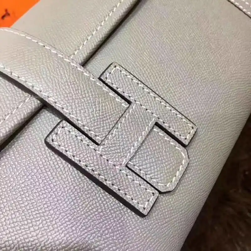 Affordable Hermes Jige Elan Clutch Epsom Leather In Grey