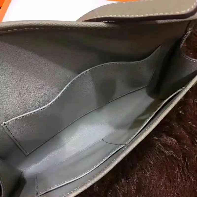 Affordable Hermes Jige Elan Clutch Epsom Leather In Grey