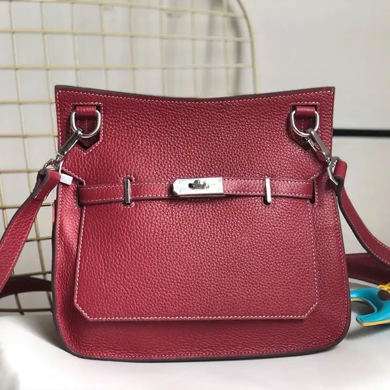 Cheap Hermes Jypsiere Bag Clemence Leather Palladium Hardware In Burgundy