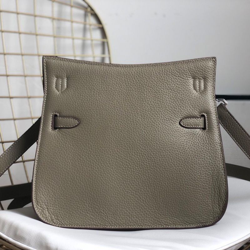 Hermes Jypsiere Bag Clemence Leather Palladium Hardware In Khaki