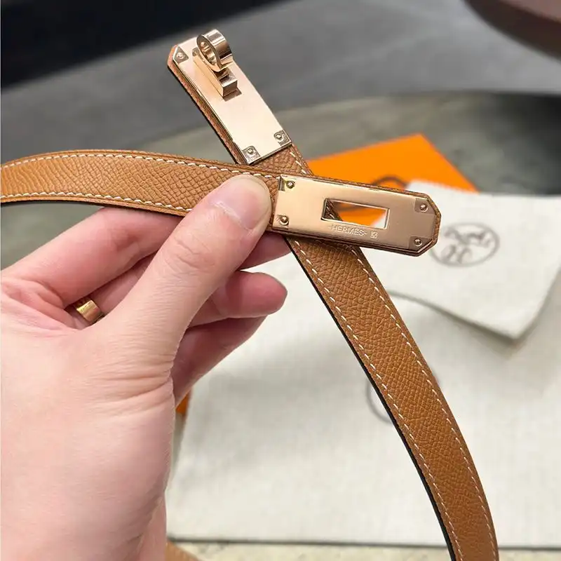 Affordable Hermes Kelly 18 Belt Espom Leather In Brown Rose Gold