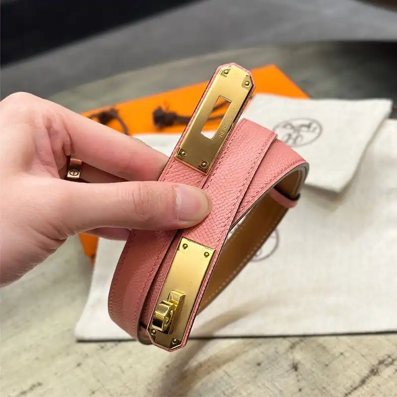 Affordable Hermes Kelly 18 Belt Espom Leather In Pink Gold