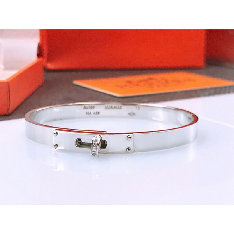 Hermes Kelly Bracelet In Silver