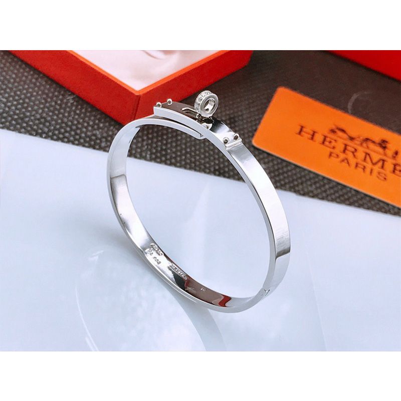 Hermes Kelly Bracelet In Silver