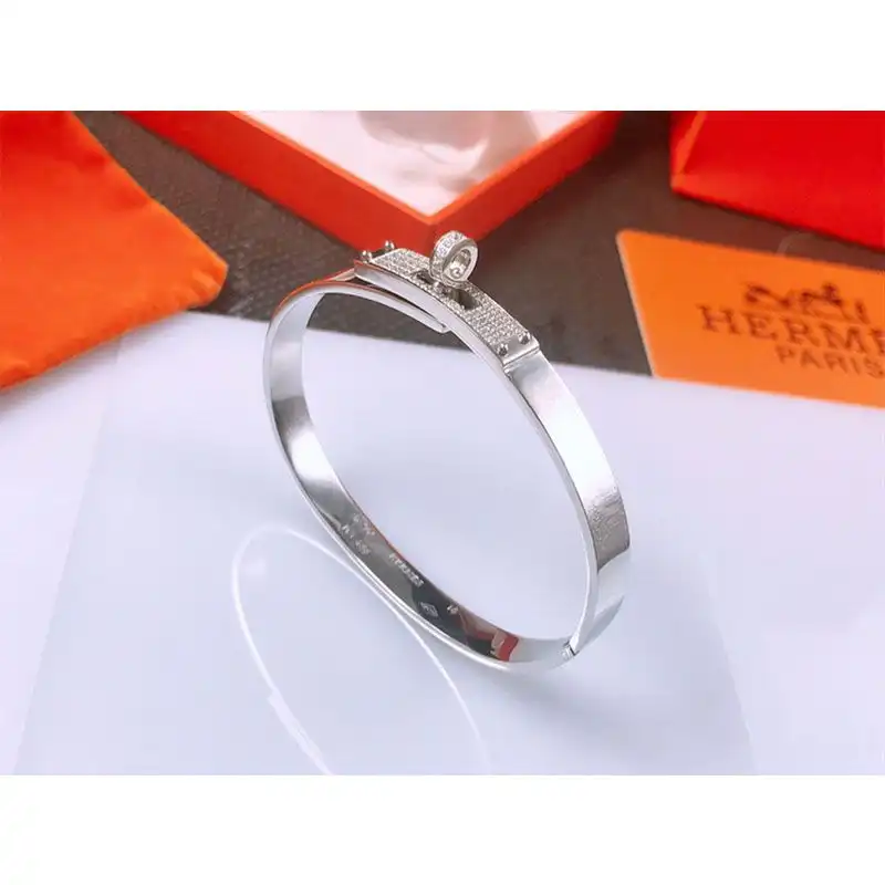 Cheap Hermes Kelly Crystal Bracelet In Silver