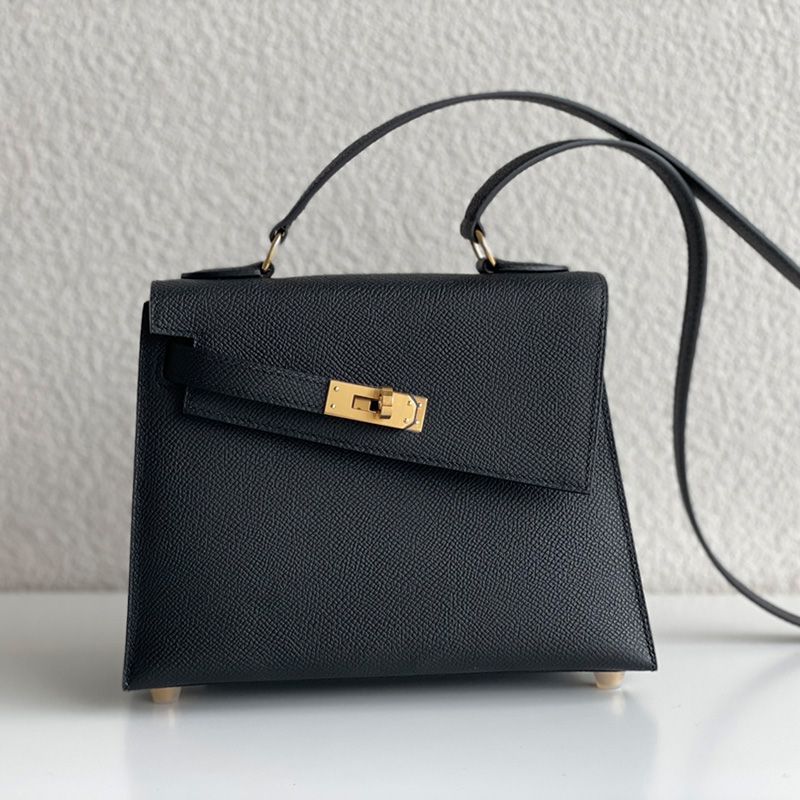 Hermes Kelly En Desordre Bag Epsom Leather Gold Hardware In Black