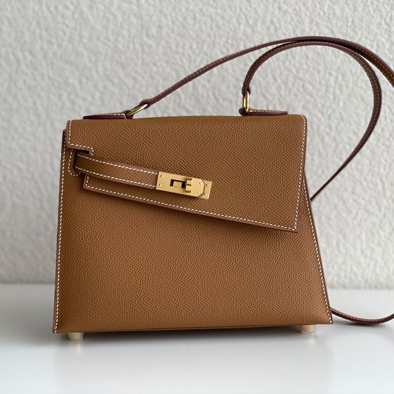 Hermes Kelly En Desordre Bag Epsom Leather Gold Hardware In Brown