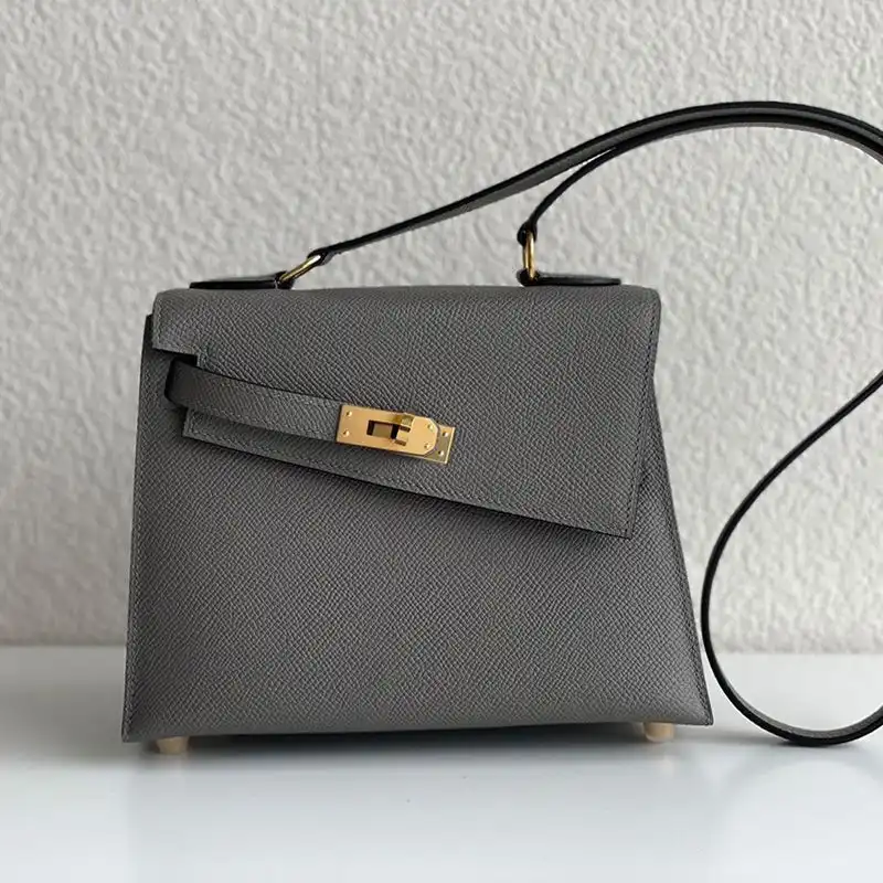 Affordable Hermes Kelly En Desordre Bag Epsom Leather Gold Hardware In Etain Grey