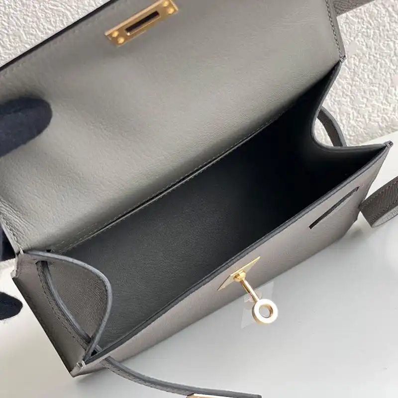 Affordable Hermes Kelly En Desordre Bag Epsom Leather Gold Hardware In Etain Grey