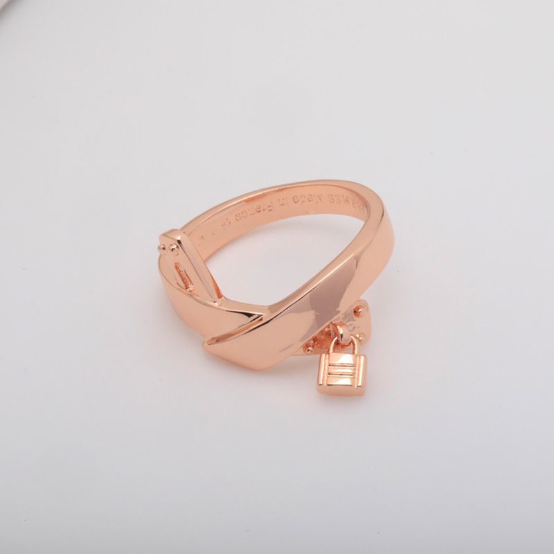 Hermes Kelly Gavroche Ring In Rose Gold