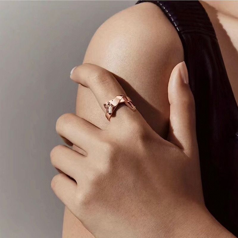 Hermes Kelly Gavroche Ring In Rose Gold