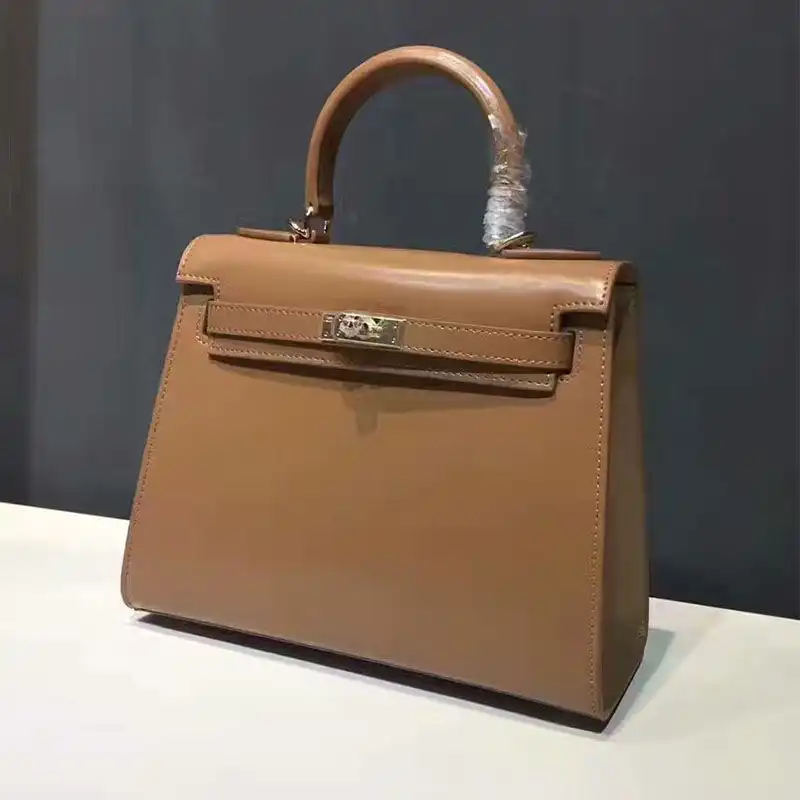 Hermes Kelly Bag Box Leather Gold Hardware In Brown