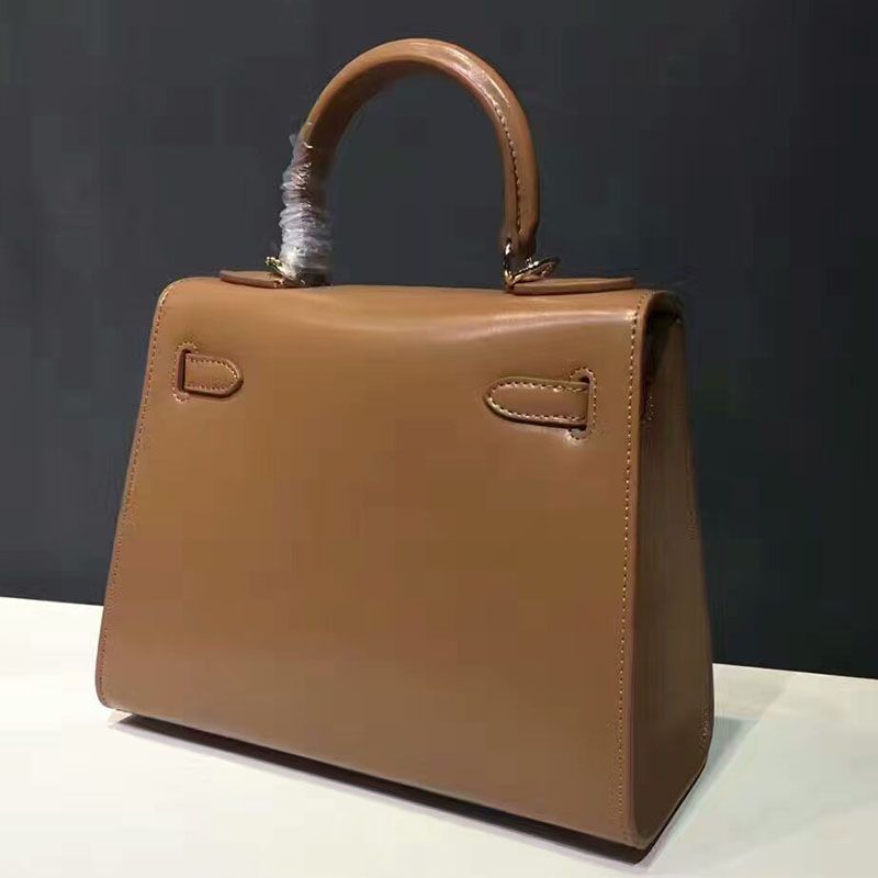 Hermes Kelly Bag Box Leather Gold Hardware In Brown