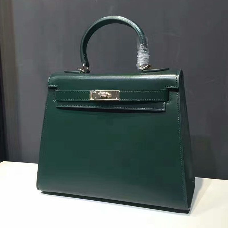 Hermes Kelly Bag Box Leather Gold Hardware In Green