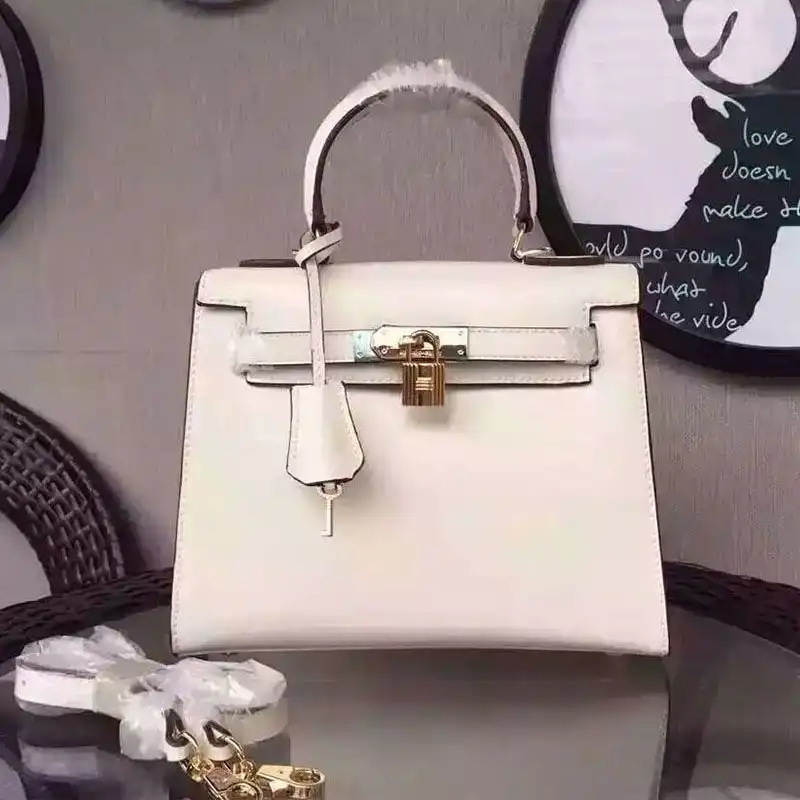 Affordable Hermes Kelly Bag Box Leather Gold Hardware In White