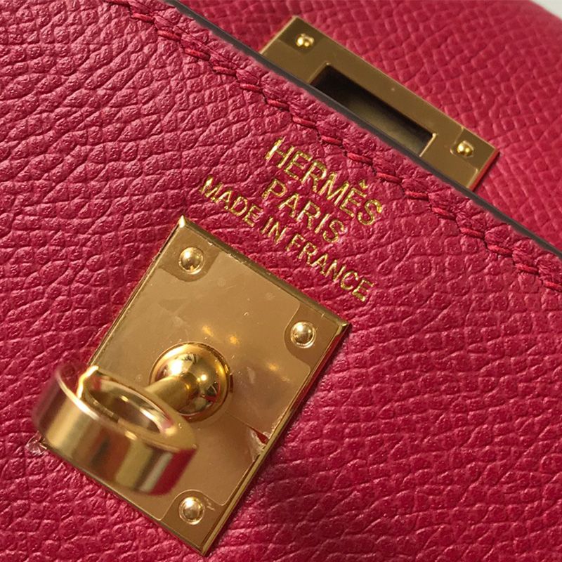 Hermes Kelly Bag Epsom Leather Gold Hardware In Burgundy