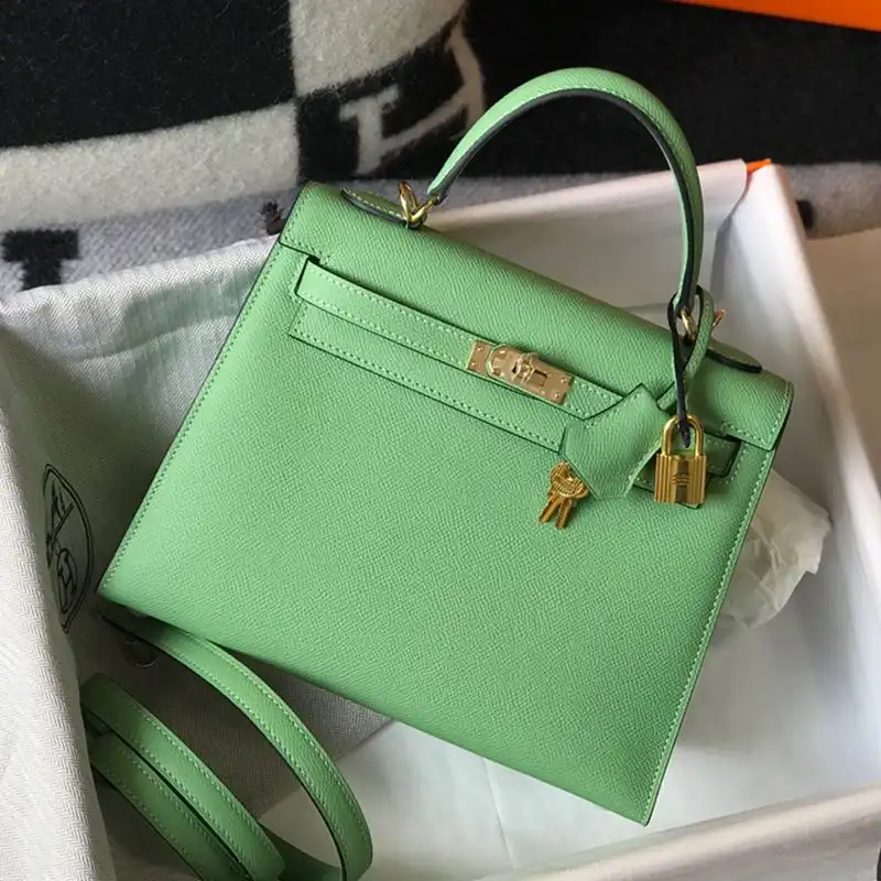 Affordable Hermes Kelly Bag Epsom Leather Gold Hardware In Mint Green