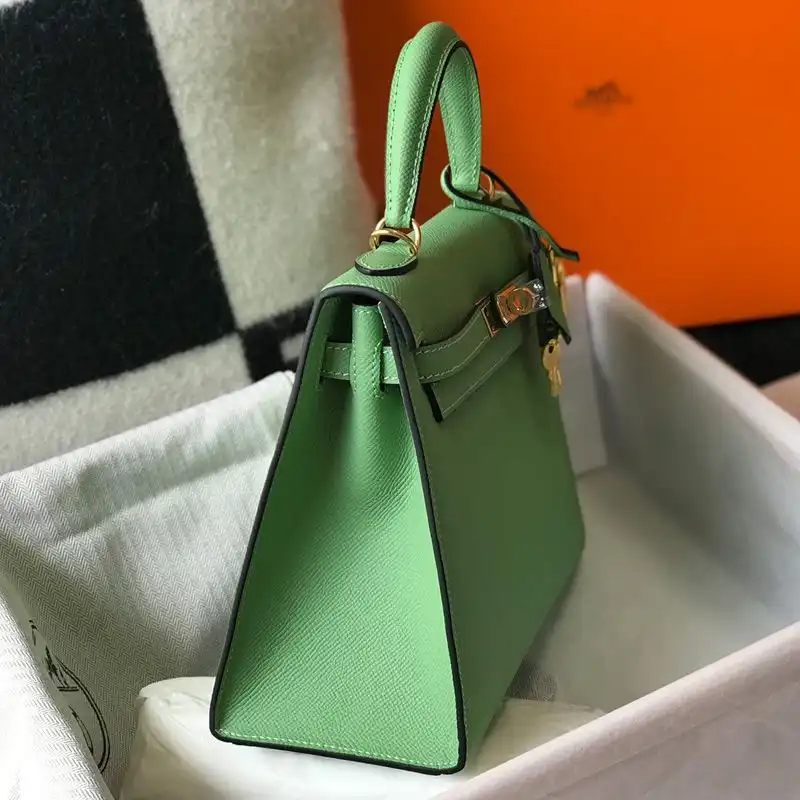 Affordable Hermes Kelly Bag Epsom Leather Gold Hardware In Mint Green