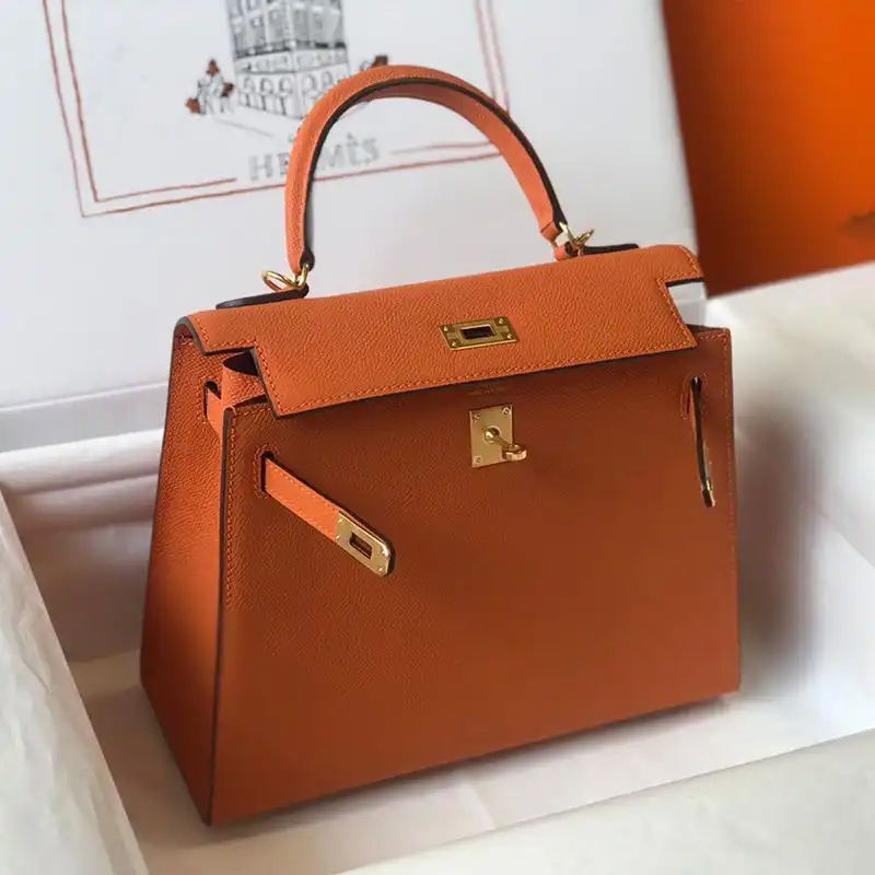 Affordable Hermes Kelly Bag Epsom Leather Gold Hardware In Orange