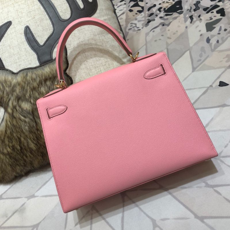 Hermes Kelly Bag Epsom Leather Gold Hardware In Pink