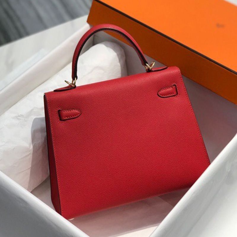 Hermes Kelly Bag Epsom Leather Gold Hardware In Red