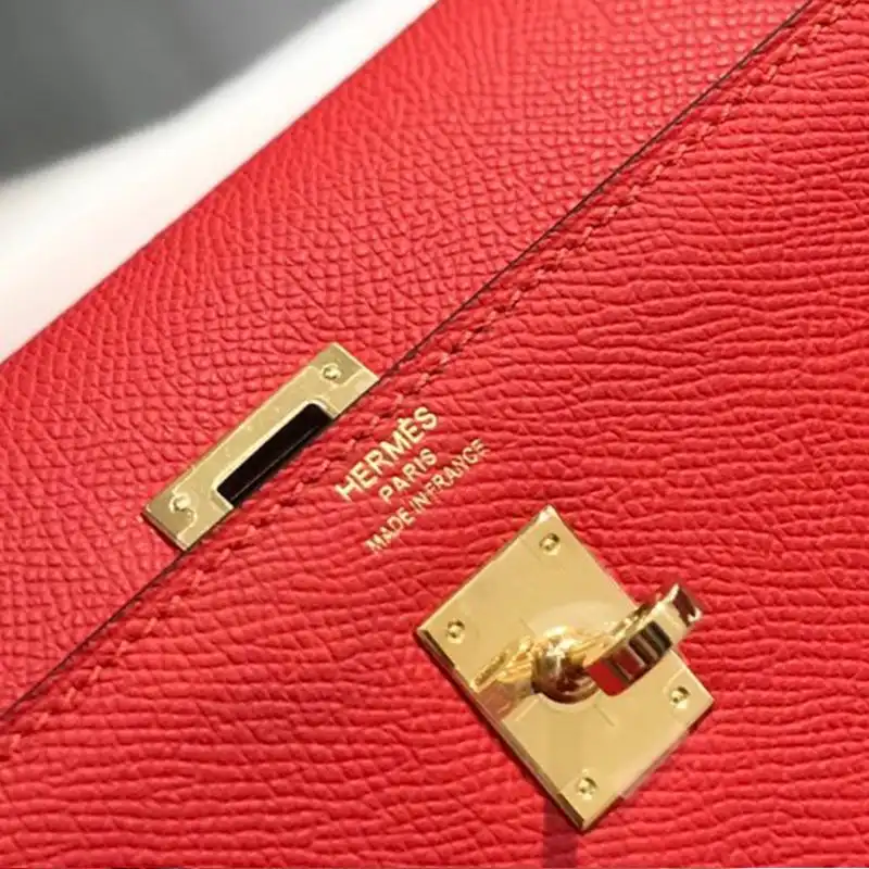 Affordable Hermes Kelly Bag Epsom Leather Gold Hardware In Red