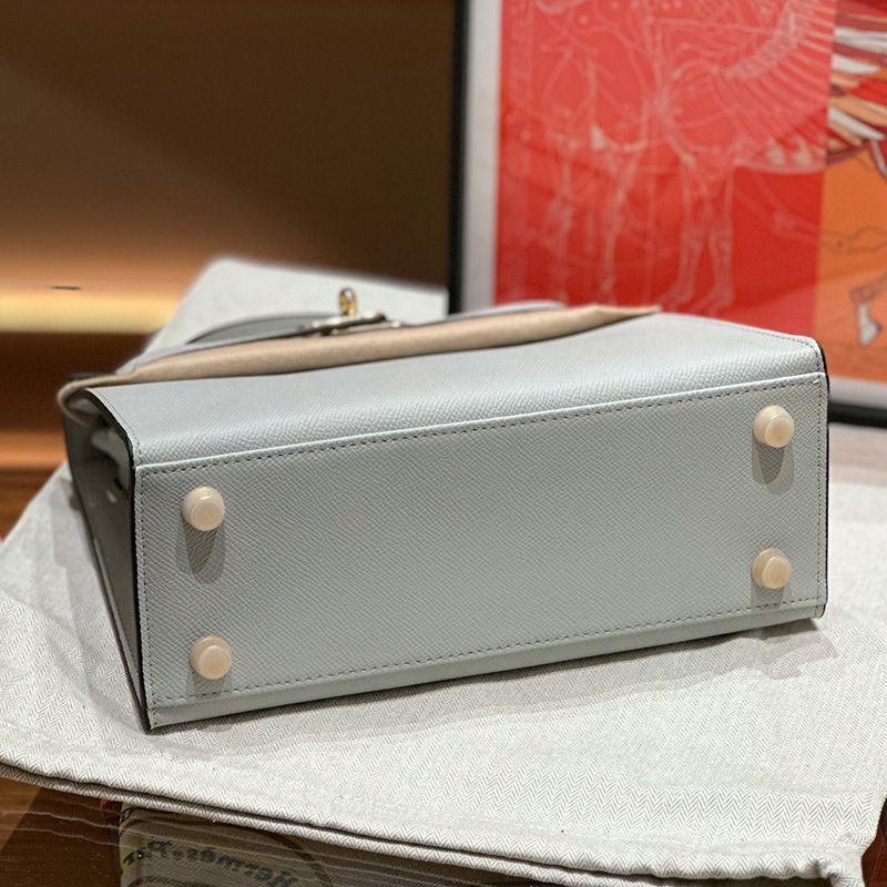 Hermes Kelly Bag Epsom Leather Gold Hardware In Sky Blue