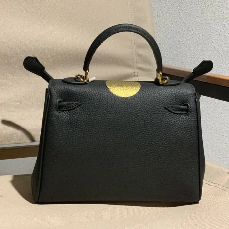 Affordable Hermes Kelly Bag with Lucky Cat Print Togo Leather Gold Hardware In Black