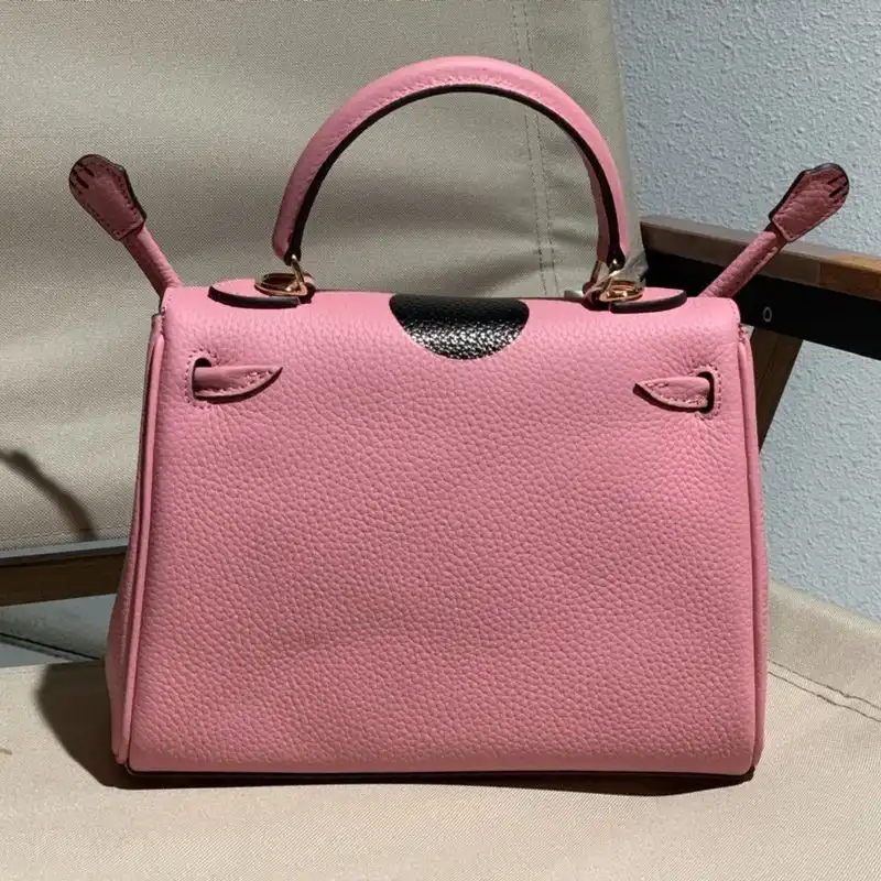 Affordable Hermes Kelly Bag with Lucky Cat Print Togo Leather Gold Hardware In Pink