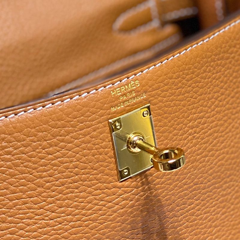 Hermes Kelly Bag Togo Leather Gold Hardware In Brown