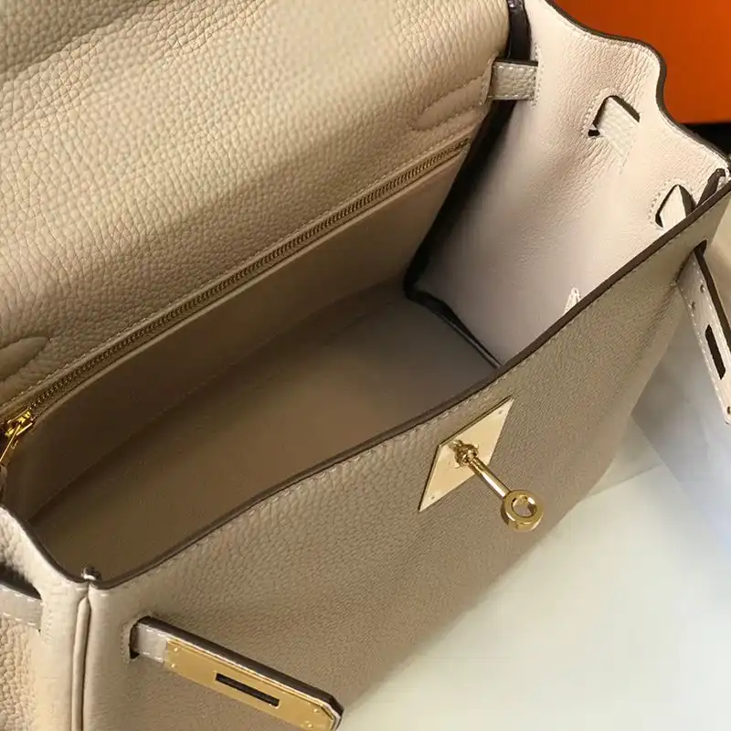 Affordable Hermes Kelly Bag Togo Leather Gold Hardware In Grey