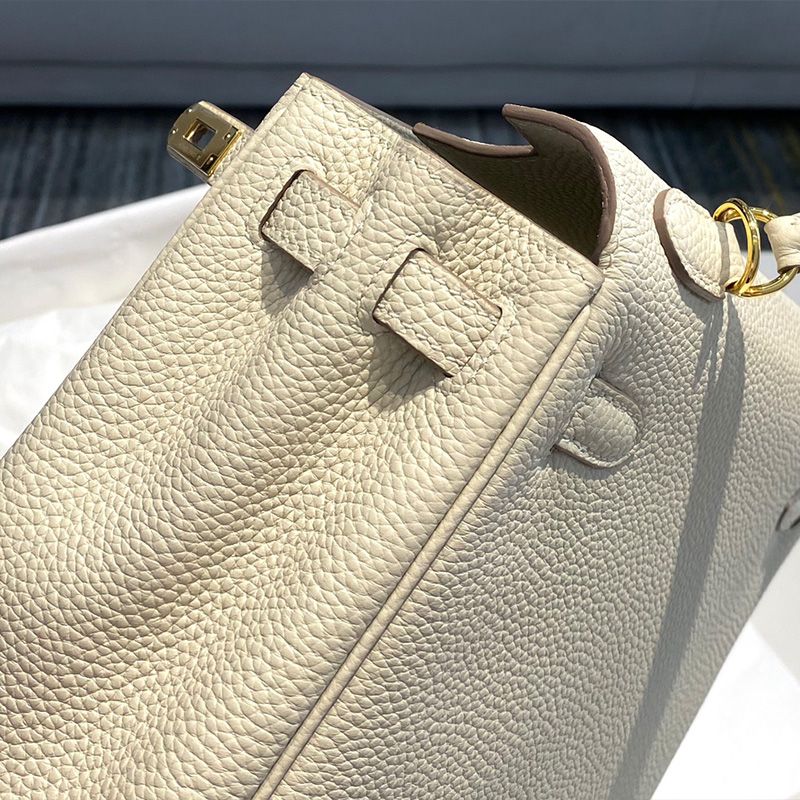 Hermes Kelly Bag Togo Leather Gold Hardware In White