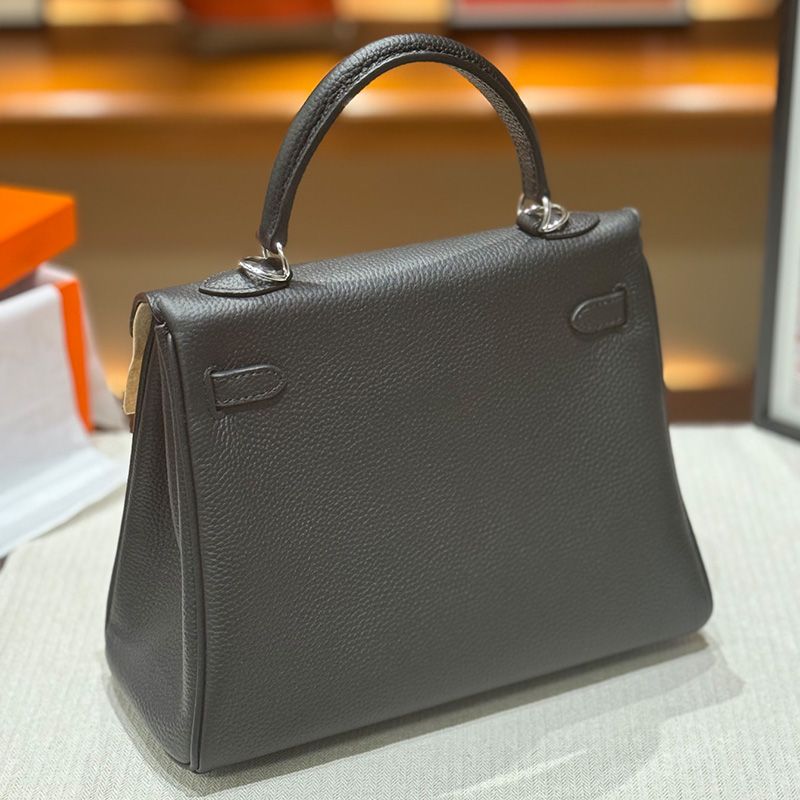 Hermes Kelly Bag Togo Leather Palladium Hardware In Black