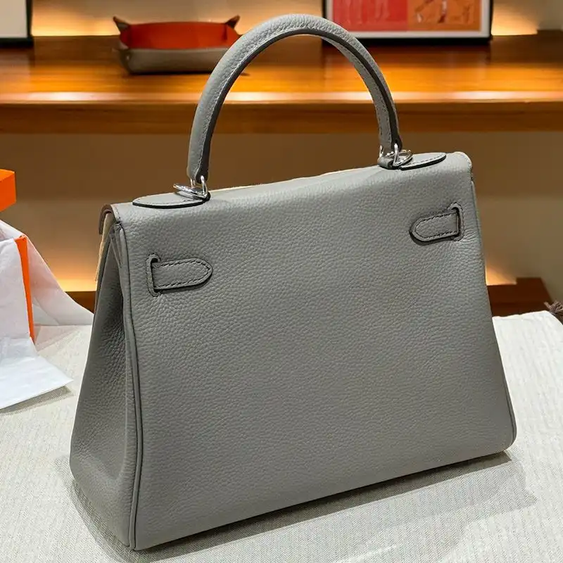 Cheap Hermes Kelly Bag Togo Leather Palladium Hardware In Marble