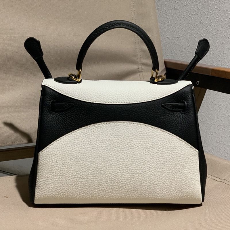 Hermes Kelly Bag with Panda Print Togo Leather Gold Hardware In Black