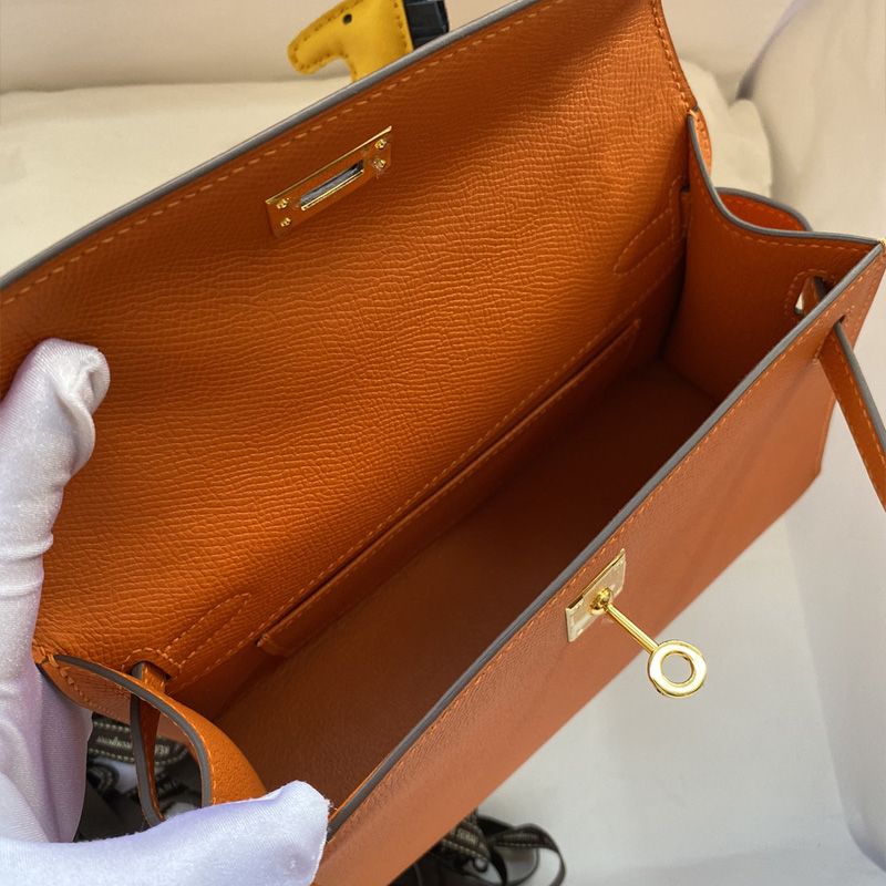 Hermes Kelly Pochette Epsom Leather Gold Hardware In Orange