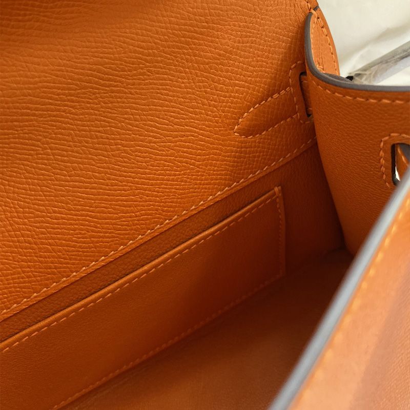 Hermes Kelly Pochette Epsom Leather Gold Hardware In Orange