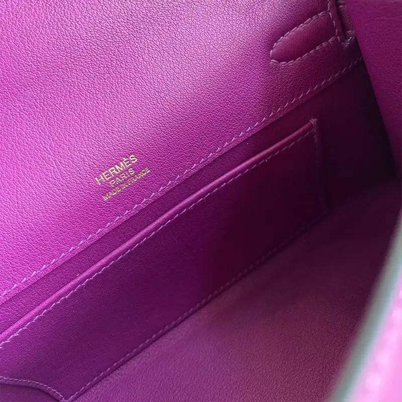 Affordable Hermes Kelly Pochette Swift Leather Gold Hardware In Purple