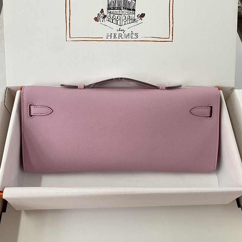 Hermes Kelly Cut Clutch Epsom Leather Gold Hardware In Light Purple