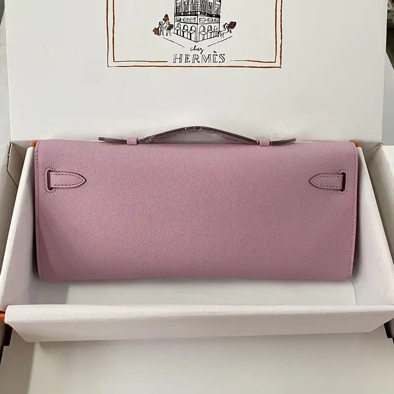 Affordable Hermes Kelly Cut Clutch Epsom Leather Gold Hardware In Light Purple