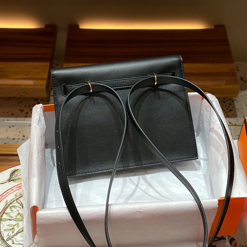 Hermes Kelly Danse Bag Swift Leather Gold Hardware In Black