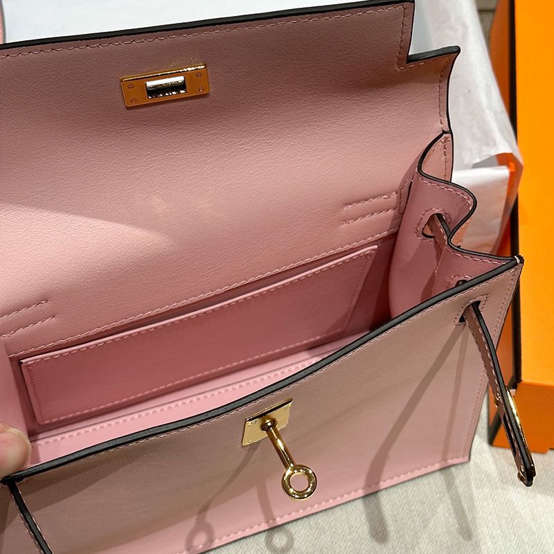 Hermes Kelly Danse Bag Swift Leather Gold Hardware In Pink