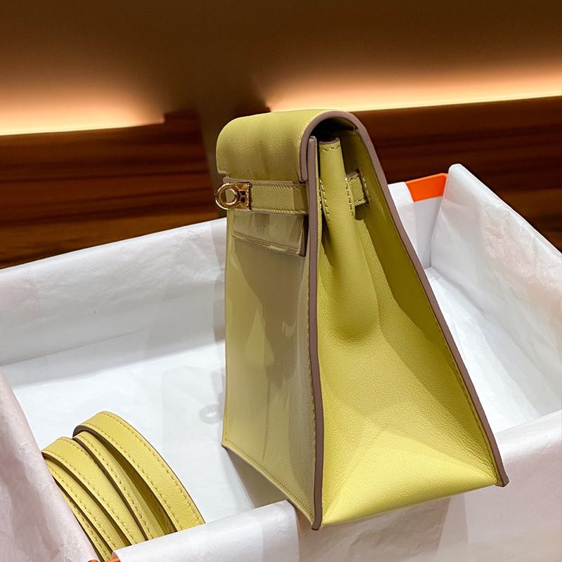 Hermes Kelly Danse Bag Swift Leather Gold Hardware In Yellow