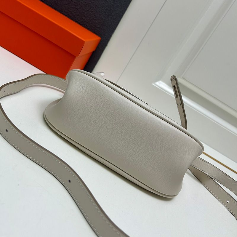 Hermes kelly Moove Bag Swift Leather Palladium Hardware In White