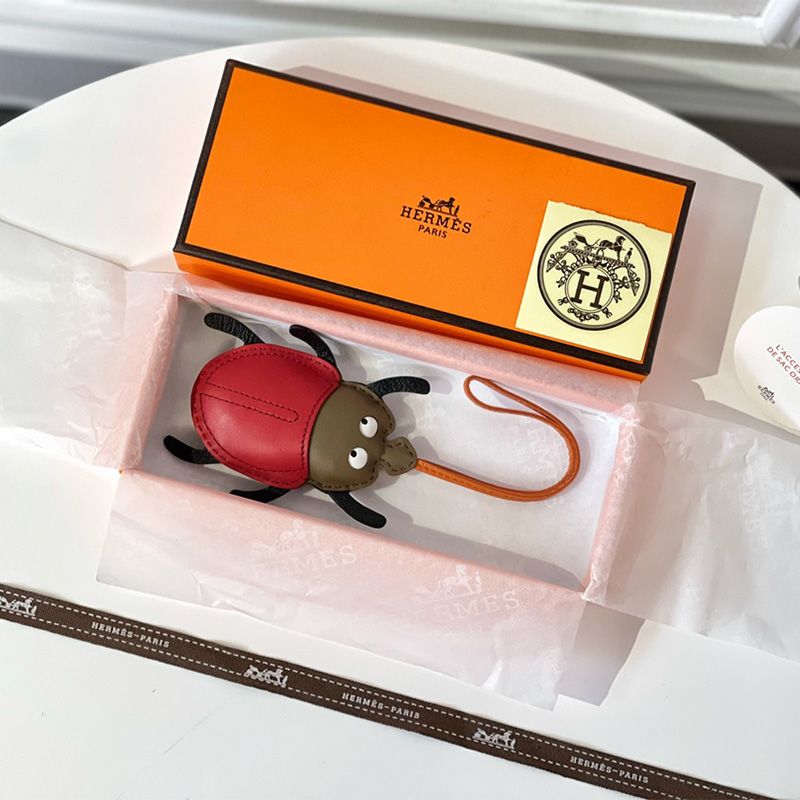 Hermes Ladybug Charm Leather