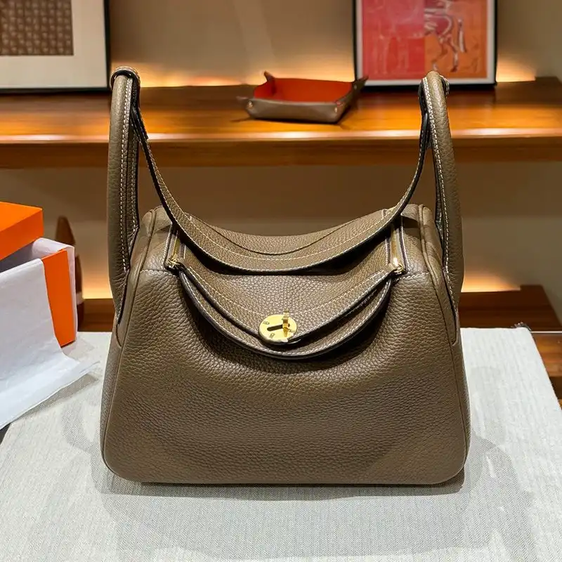 Cheap Hermes Lindy Bag Clemence Leather Gold Hardware In Grey