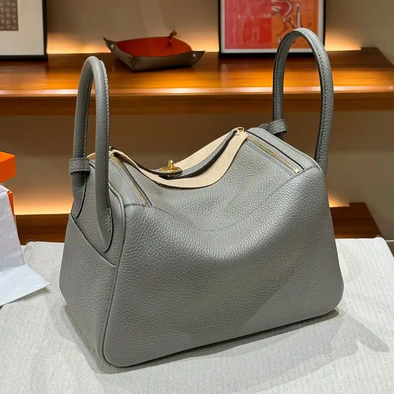 Affordable Hermes Lindy Bag Clemence Leather Gold Hardware In Khaki