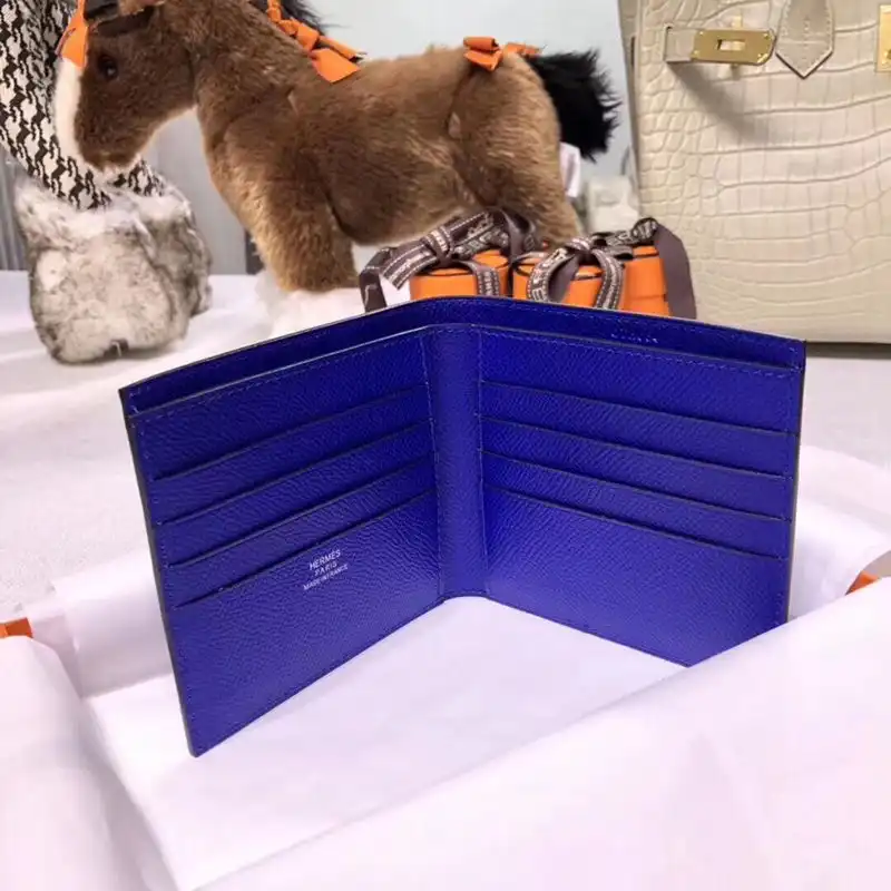 Cheap Hermes MC? Copernic Compact Wallet Epsom Calfskin In Blue