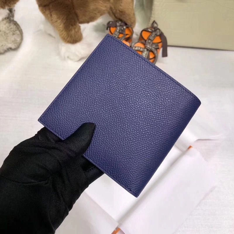 Ooutlet Factory Hermes MC? Copernic Compact Wallet Epsom Calfskin In Navy Blue